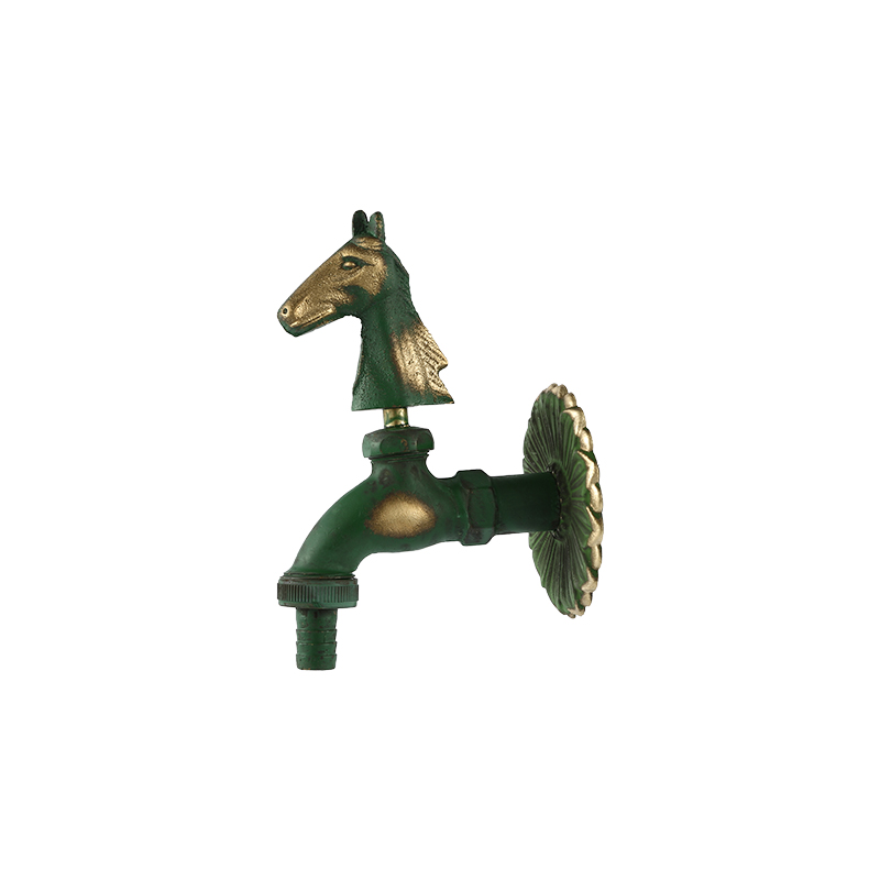 YT3012 rubinetto a forma di cavallo verde, 1/2"