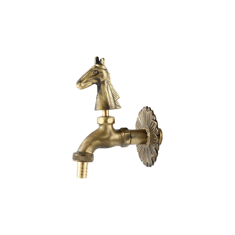 YT3013 rubinetto a forma di cavallo, colore ottone antico1/2"