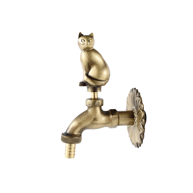 YT3023 rubinetto a forma di gatto, colore ottone antico1/2"